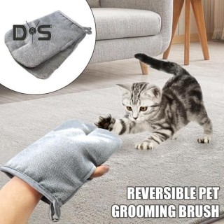 Fellpflege-Handschuhe für Haustiere, doppelseitige Massagehandschuhe zur Entfernung statischer Elektrizität, Tierhaar-Enthaar