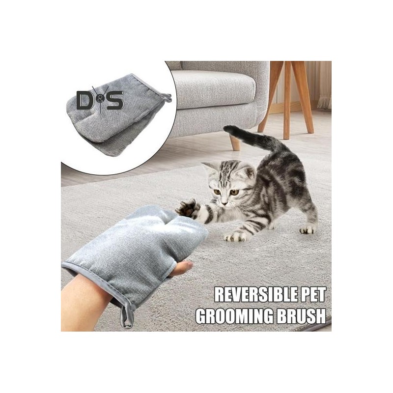 Fellpflege-Handschuhe für Haustiere, doppelseitige Massagehandschuhe zur Entfernung statischer Elektrizität, Tierhaar-Enthaar