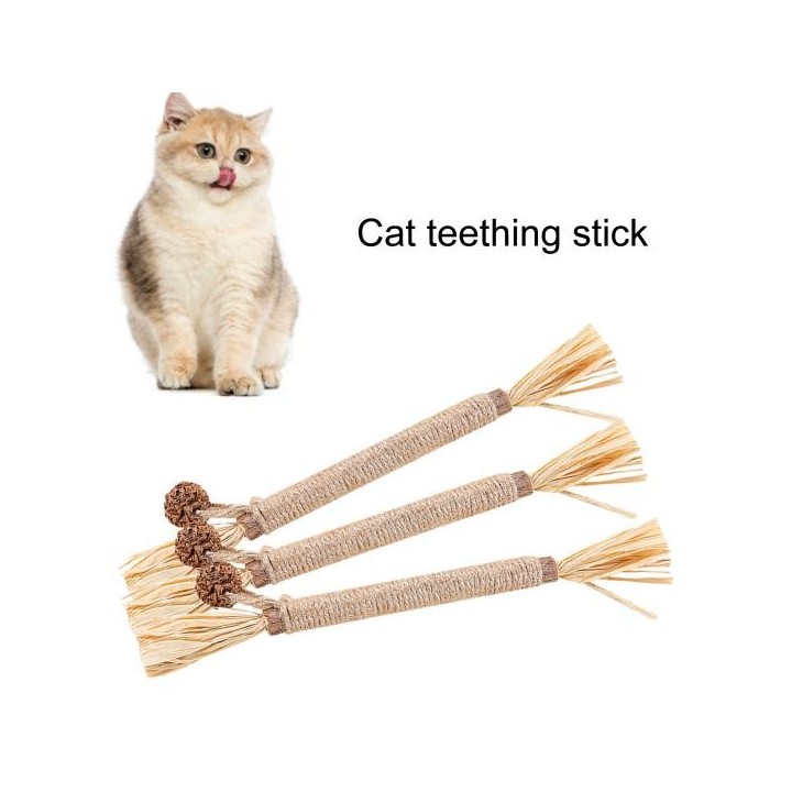 Langlebiges, kratzfestes, sicheres Katzen-Backenzahnspielzeug, Haustier-Kätzchen-Zahnknirschstab-Zubehör