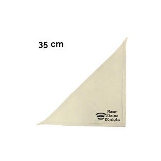 Schecker - Besticktes Halstuch kleine Königin + Krone + Name [35cm - Beige]
