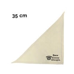 Schecker - Besticktes Halstuch kleine Königin + Krone + Name [35cm - Beige]
