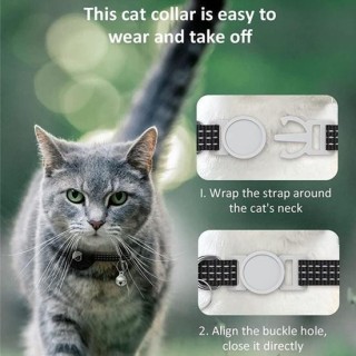 Katzen-Tracker-Halsband mit reflektierenden Streifen, wasserdicht, verstellbar, Sicherheitshalsband für Haustiere, Katzen-Ort