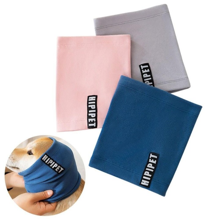 Ohrenschützer Haustier Hals Gamasche Kragen Welpen Schal Kleine Mittel Große Hunde Katze Halstuch S blau