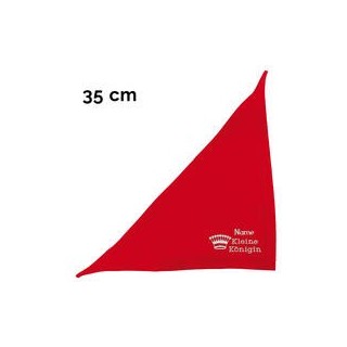 Schecker - Besticktes Halstuch kleine Königin + Krone + Name [35cm - Rot]