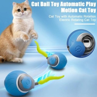 Elektrisches Katzenballspielzeug, intelligentes selbstrollendes Ballspielzeug, bissfestes, über USB wiederaufladbares Haustie