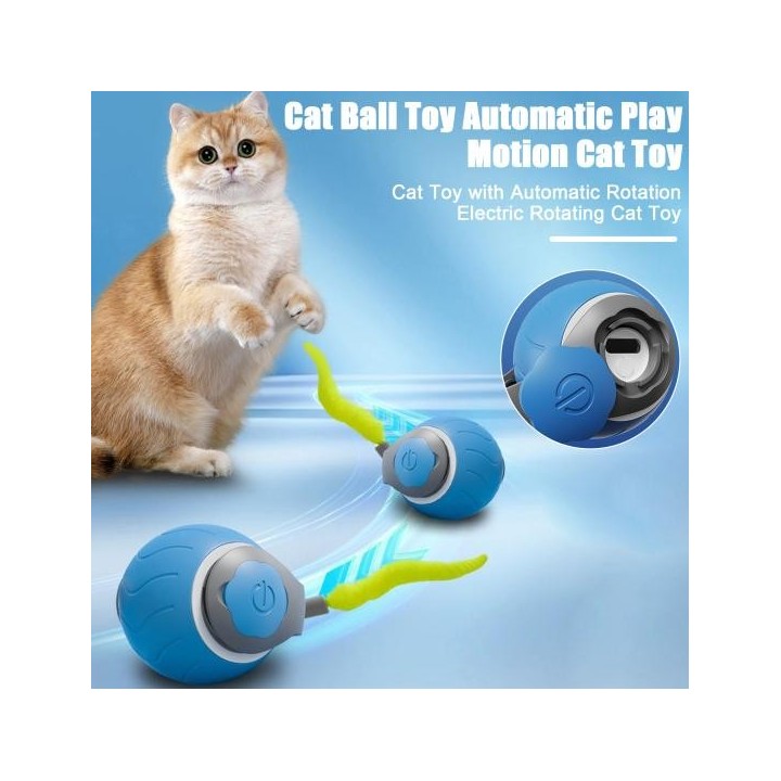 Elektrisches Katzenballspielzeug, intelligentes selbstrollendes Ballspielzeug, bissfestes, über USB wiederaufladbares Haustie