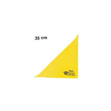 Schecker - Besticktes Halstuch kleine Königin + Krone + Name [35cm - Gelb]