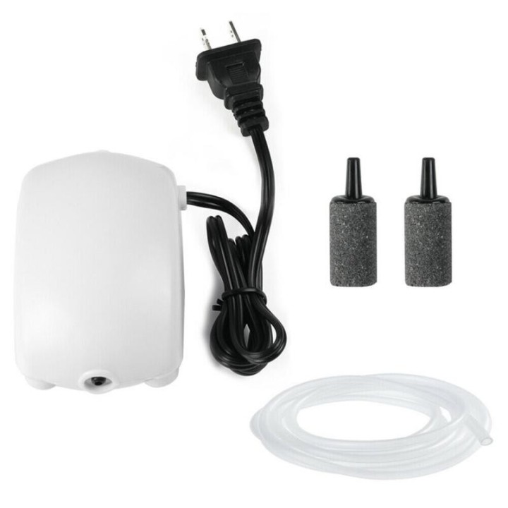 Leise Aquarium Luftpumpe Fischglas Einstellbarer Kompressor Sauerstoff Steine Lösen Maschine EU
