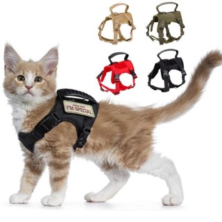 Nylon Soft Mesh Escape Proof Small Dog Dog accessories Cat Harness Pet Chest Strap For Large Cat helle khaki