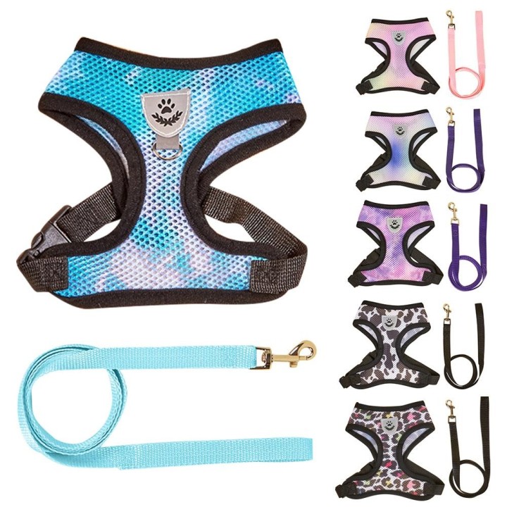 Hundegeschirr, reflektierend, atmungsaktiv, verstellbar, für Hunde, Weste, Gardient, atmungsaktives Katzenhalsband, Seil zum