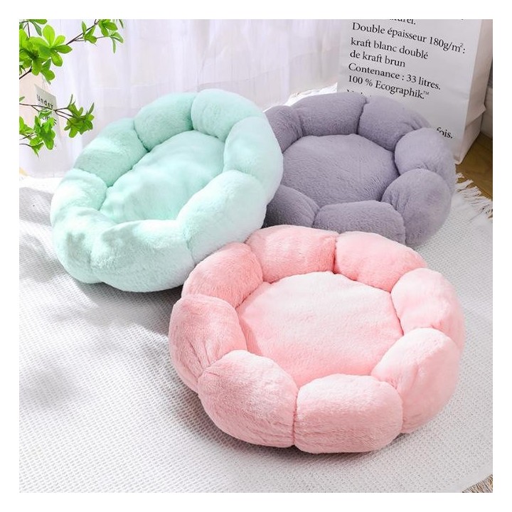 Hundehütte Katzenhütte Plüsch Blumenförmige Haustierhütte Hundebett Winter Hundematte Haustierbett Heimtierbedarf 40CM