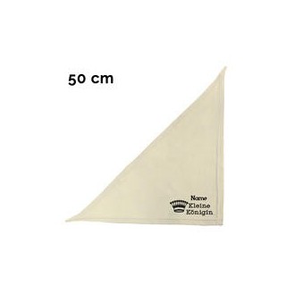 Schecker - Besticktes Halstuch kleine Königin + Krone + Name [50cm - Beige]