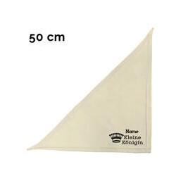 Schecker - Besticktes Halstuch kleine Königin + Krone + Name [50cm - Beige]