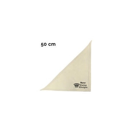 Schecker - Besticktes Halstuch kleine Königin + Krone + Name [50cm - Beige]