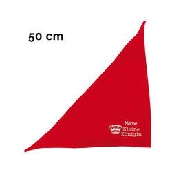 Schecker - Besticktes Halstuch kleine Königin + Krone + Name [50cm - Rot]