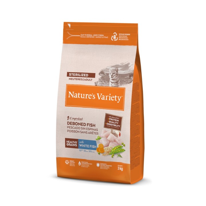 Nature's Variety Healthy Grains Sterilized Adult Weißfisch - 3 kg