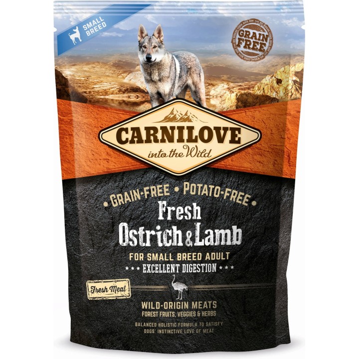 Carnilove Trockenfutter Fresh Ostrich & Lamb, Small Breed Dogs - 1,5 kg