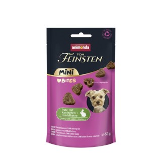 animonda vom Feinsten Adult Mini Bites - Sparpaket: 10 x 50 g Pute mit Kaninchen & Heidelbeere