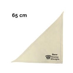 Schecker - Besticktes Halstuch kleine Königin + Krone + Name [65cm - Beige]