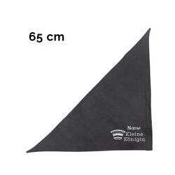 Schecker - Besticktes Halstuch kleine Königin + Krone + Name [65cm - Schwarz]