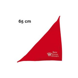 Schecker - Besticktes Halstuch kleine Königin + Krone + Name [65cm - Rot]