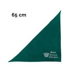 Schecker - Besticktes Halstuch kleine Königin + Krone + Name [65cm - Petrol]