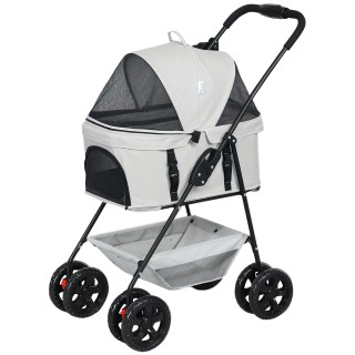 PawHut Hundewagen 3 in 1 Hundebuggy Faltbar Hundebox, klappbar Transporttasche mit Getränkehalter, Hunde Buggy, Katzenwagen m