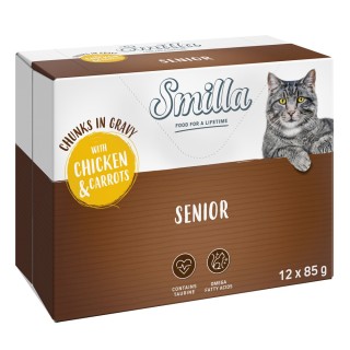 Smilla Frischebeutel Senior Häppchen in Sauce mit Gemüse - Huhn und Karotten (12 x 85 g)