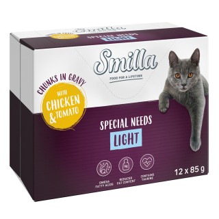 Smilla Frischebeutel Adult Light Häppchen in Sauce mit Gemüse - Huhn und Tomate (12 x 85 g)