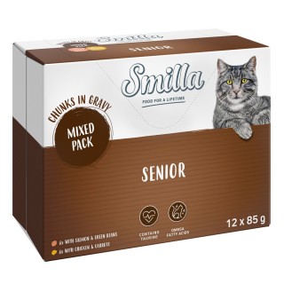 Smilla Frischebeutel Senior Häppchen in Sauce mit Gemüse - Mixpaket (12 x 85 g)