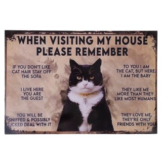 TIAKI Dekoschild "Katzenhausregeln" zum Aufhängen - 1 Stück