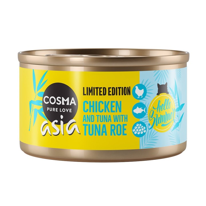 Cosma Asia Summer-Edition Hühnchen mit Thunfisch und Thunfischrogen - 6 x 85 g