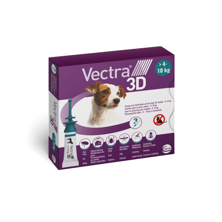Hundeflässchen für 4-10 kg gegen Flöhe Ceva Vectra 3d (x3)