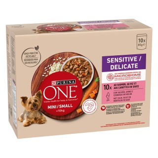 PURINA ONE Mini Sensitive-Delicate Lachs - 10 x 85 g