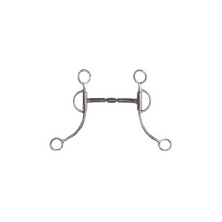 Mors Western Snaffle für Pferde mit doppelter Gelenk und langen Backen aus Edelstahl Pool's