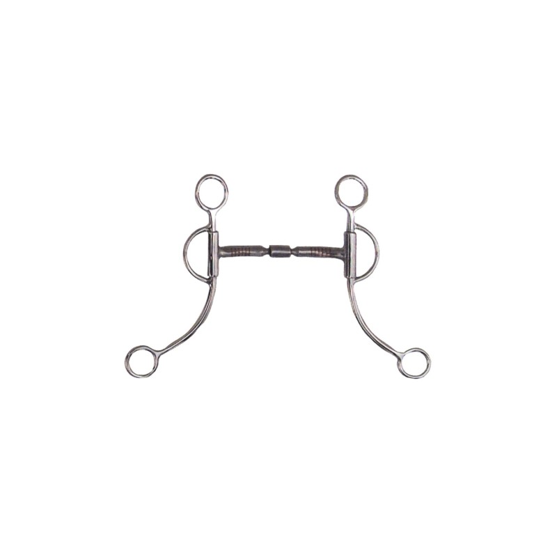 Mors Western Snaffle für Pferde mit doppelter Gelenk und langen Backen aus Edelstahl Pool's