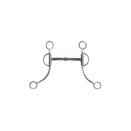 Mors Western Snaffle für Pferde mit doppelter Gelenk und langen Backen aus Edelstahl Pool's