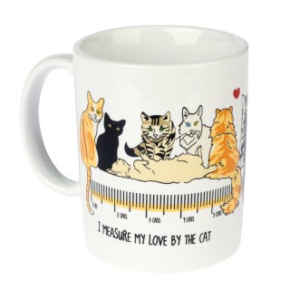 TIAKI Keramiktasse "I Measure My Love By The Cat" - 1 Stück