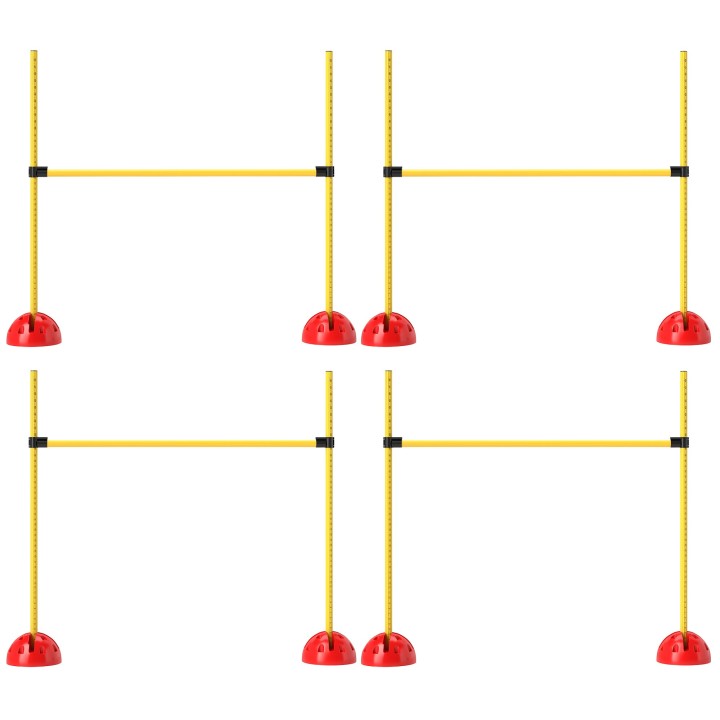 PawHut Agility Set Hunde 5-teiliges befüllbar Agility-Ausrüstung für Hundetraining Steckhürdenset mit höhenverstellbar Hürden