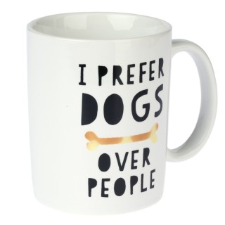 TIAKI Keramiktasse "I Prefer Dogs Over People" - Ø 9 x H 10 cm
