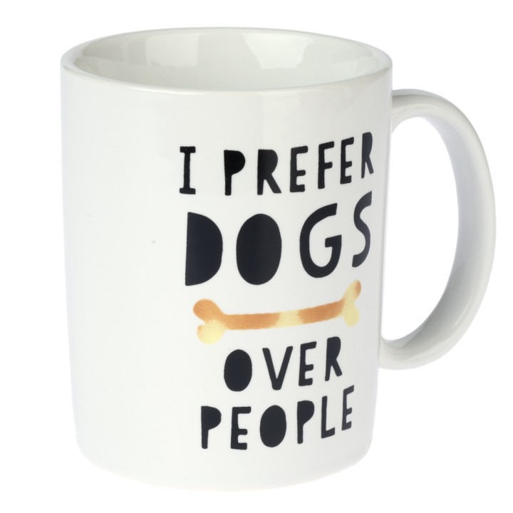 TIAKI Keramiktasse "I Prefer Dogs Over People" - Ø 9 x H 10 cm