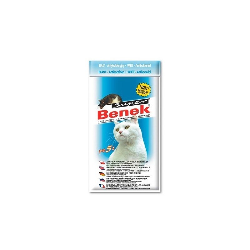 BENEK Super Katzenstreu antibakteriell 5 L weiß