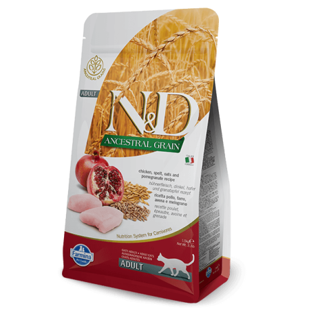 FARMINA N&amp,D Low Ancestral Grain Chicken &amp, Pomegranate Adult Cat 300 g