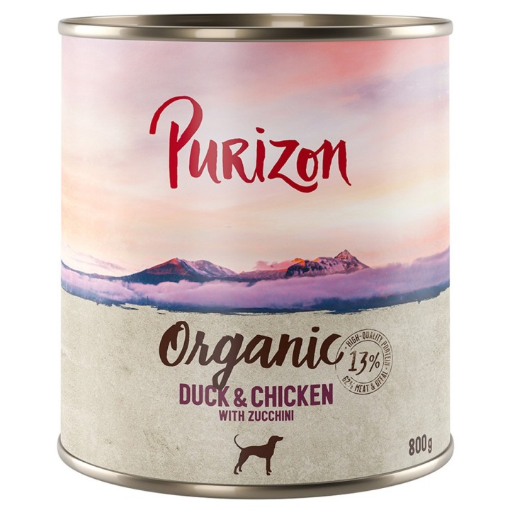 Purizon Organic 6 x 800 g - Ente und Huhn mit Zucchini