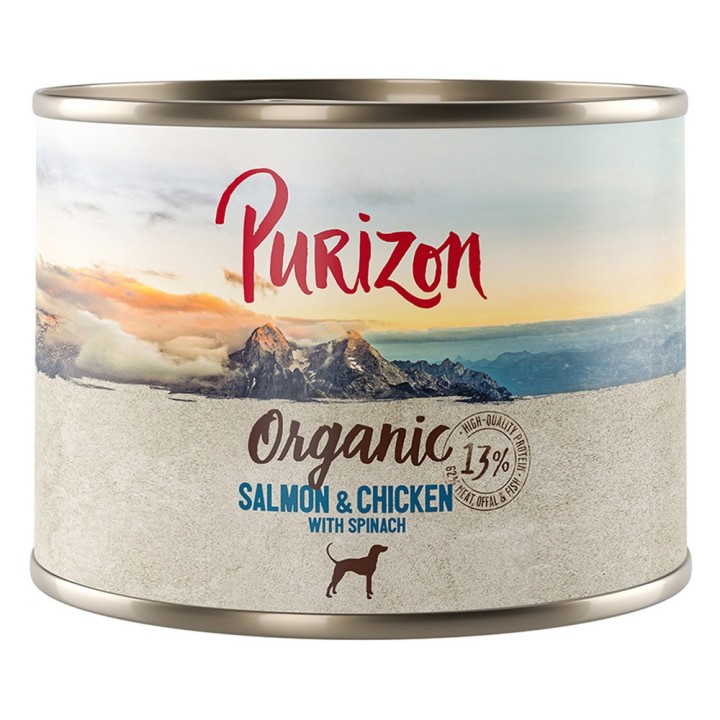 Purizon Organic 6 x 200 g - Lachs und Huhn mit Spinat