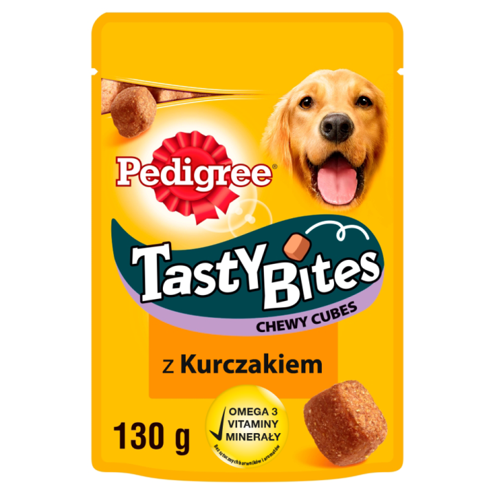PEDIGREE Tasty Bites Chewy Cubes 130g: Hundeleckerli mit Huhn