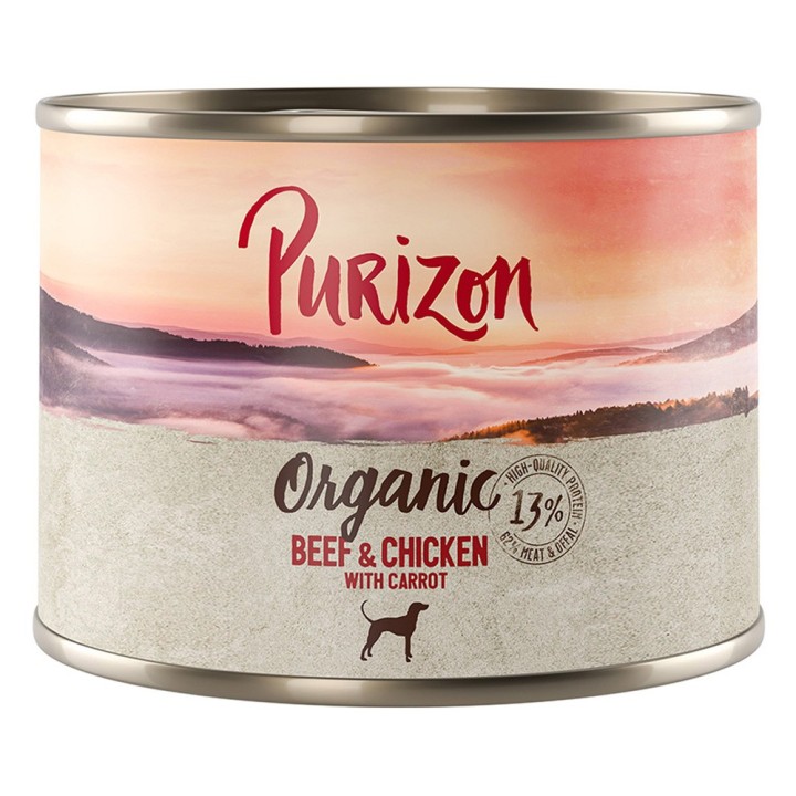 Purizon Organic 6 x 200 g - Rind und Huhn mit Karotte