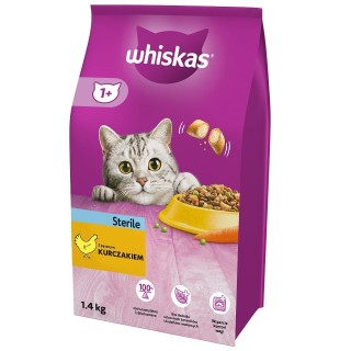 WHISKAS Sterile 1.4 kg: Trockenfutter mit Huhn für Katzen nach der Sterilisation
