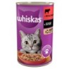 WHISKAS Adult 400g: Nassfutter mit Rind in Soße für adulte Katzen