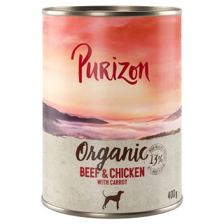 Purizon Organic 6 x 400 g - Rind und Huhn mit Karotte